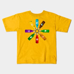 Zombie 8 Perk Pinwheel on Yellow Kids T-Shirt